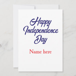 Invitation joyeuse fête de l'indépendance nom bleu rouge amér