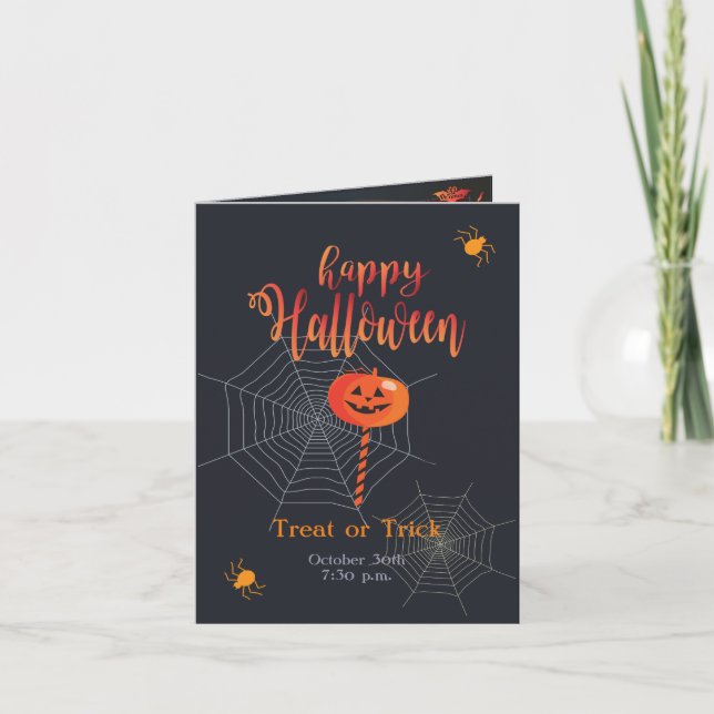 Invitation Joyeuse fête d'Halloween "Treat or Trick" Magique (Devant)