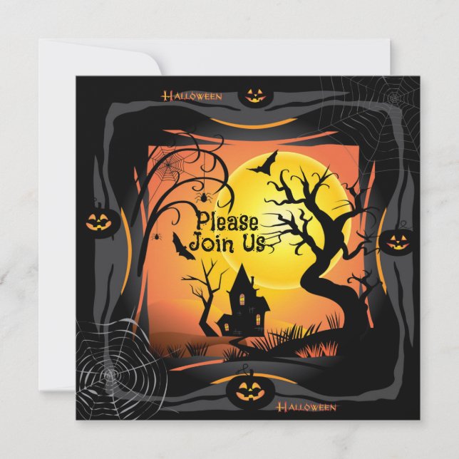 Invitation Joyeuse fête d'Halloween "Treat or Trick" Magique (Devant)