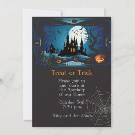 Invitation Joyeuse fête d'Halloween "Treat or Trick" Magique