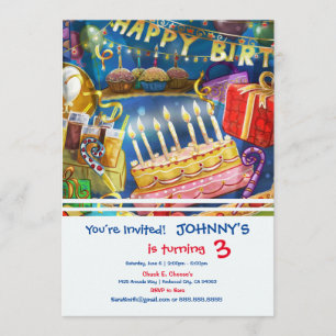 Invitation Joyeuse fête d'invitation d'anniversaire