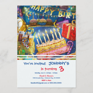 Invitation Joyeuse fête d'invitation d'anniversaire