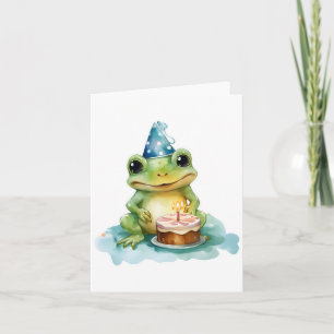 Invitation Joyeuse grenouille mignonne d'anniversaire