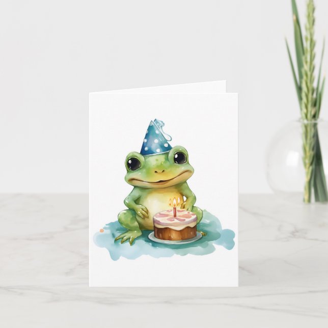 Invitation Joyeuse grenouille mignonne d'anniversaire (Devant)