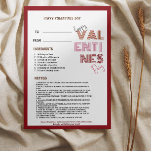 Invitation Joyeuse journée Valentines  Recette pour aimer la 