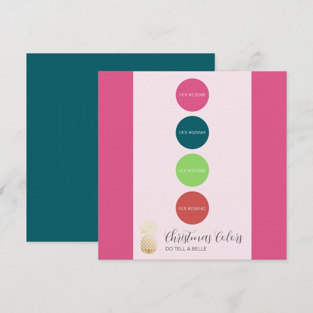 Invitation Joyeuse palette de couleurs de Noël brillantes (Devant / Derrière)