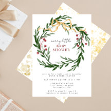 Joyeuse petite baby shower botanique d'hiver et or