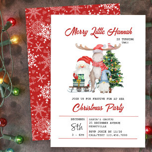 Invitation Joyeuse Petite Fête d'Anniversaire de Noël pour En