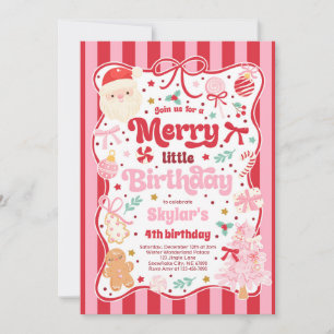 Invitation Joyeuse petite fête d'anniversaire Noël Coquette N