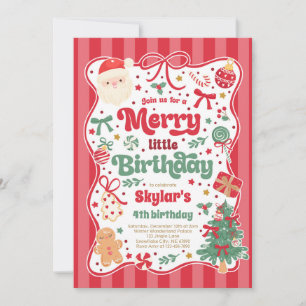 Invitation Joyeuse petite fête d'anniversaire Noël Coquette N