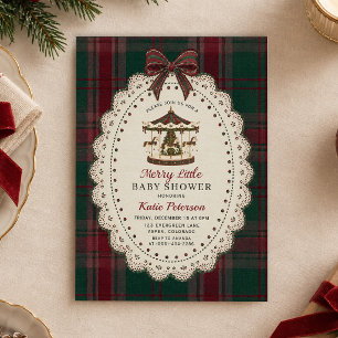 Invitation Joyeuse petite fête de bébé à Noël Carrousel Tarta
