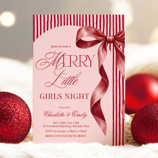 Invitation Joyeuse petite soirée filles de Noël