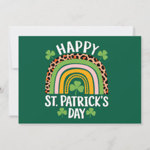 Invitation Joyeuse Saint Patrick jour Arc-en-ciel Trèfle 