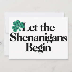 Invitation Joyeuse Saint Patrick, que les Shenanigans commenc