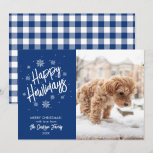 Invitation Joyeuses Fêtes Mignon Animal Flocon de Neige Photo