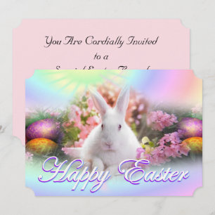 Invitation Joyeuses Pâques avec le lapin