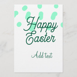 Invitation Joyeuses Pâques œufs verts pastel nom date simple 