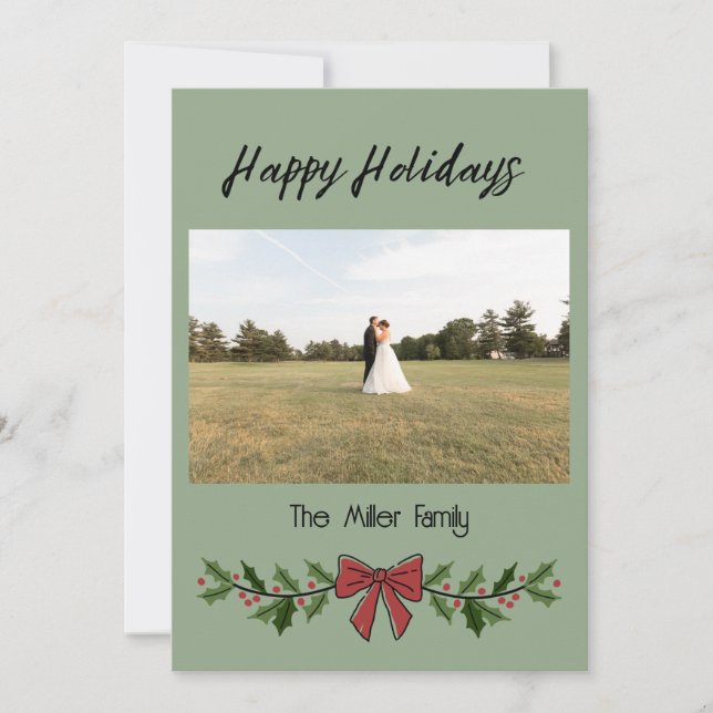 Invitation Joyeuses vacances Garland et Mistletoe (Devant)