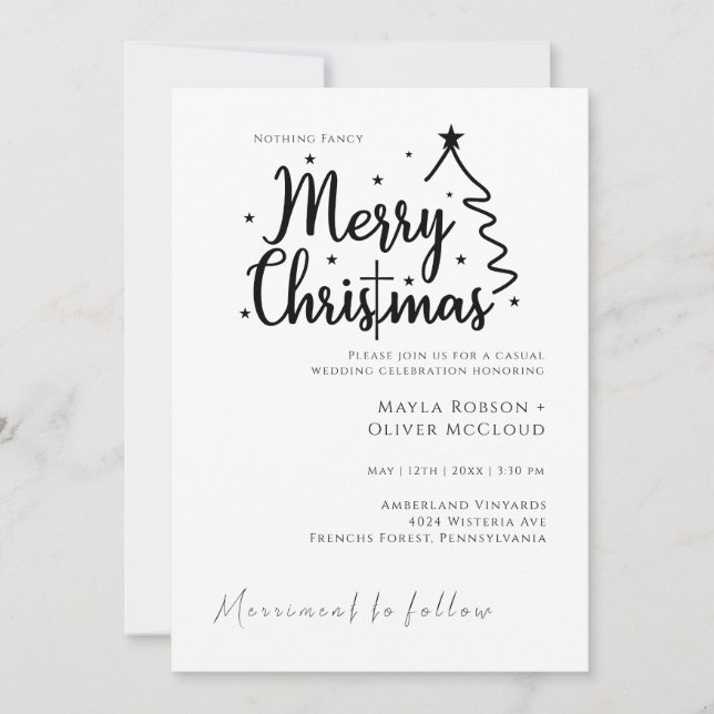 Invitation Joyeuses vibes de Noël Mama christian cross Mariag (Devant)