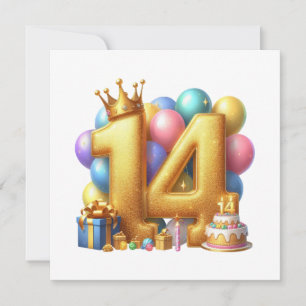 Invitation Joyeux 14ème anniversaire