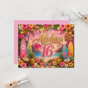 Invitation Joyeux 16ème Anniversaire Aloha