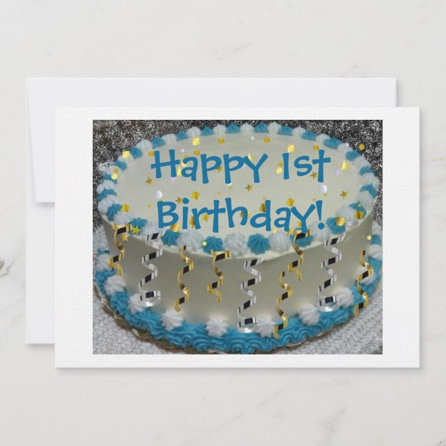 Invitation Joyeux 1er anniversaire ! (Devant)