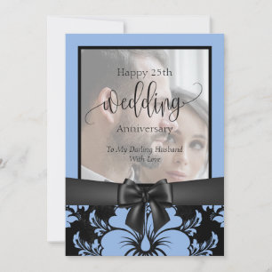 Invitation Joyeux 25e anniversaire de mariage photo tradition