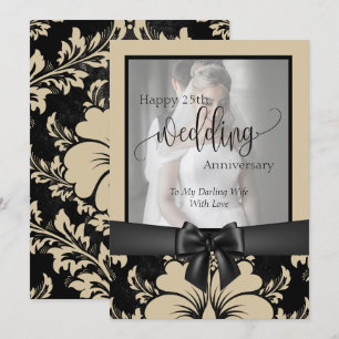 Invitation Joyeux 25e anniversaire de mariage photo tradition