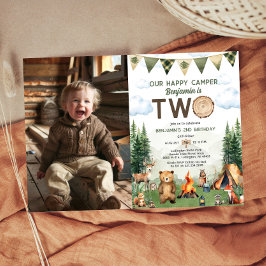 Invitation Joyeux 2ème anniversaire Happy Camper Photo