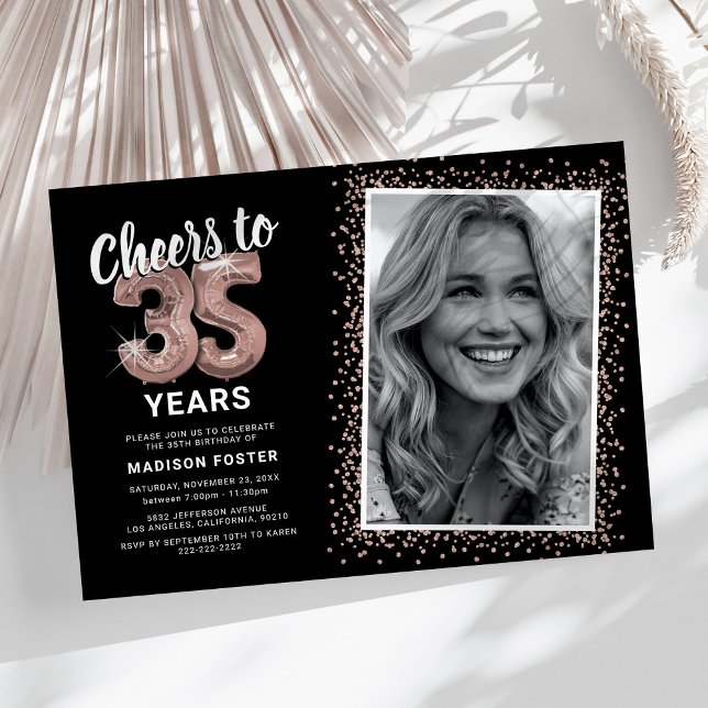 Invitation Joyeux 35e anniversaire à Cheers to The Years (Créateur téléchargé)