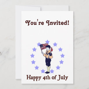 Invitation Joyeux 4 juillet Modèle d'invitation à l'art Vinta