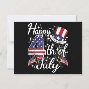 Invitation Joyeux 4 juillet patriotique américain Drapeau US 