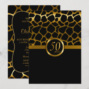Invitation Joyeux 50e anniversaire   Motif Giraffe