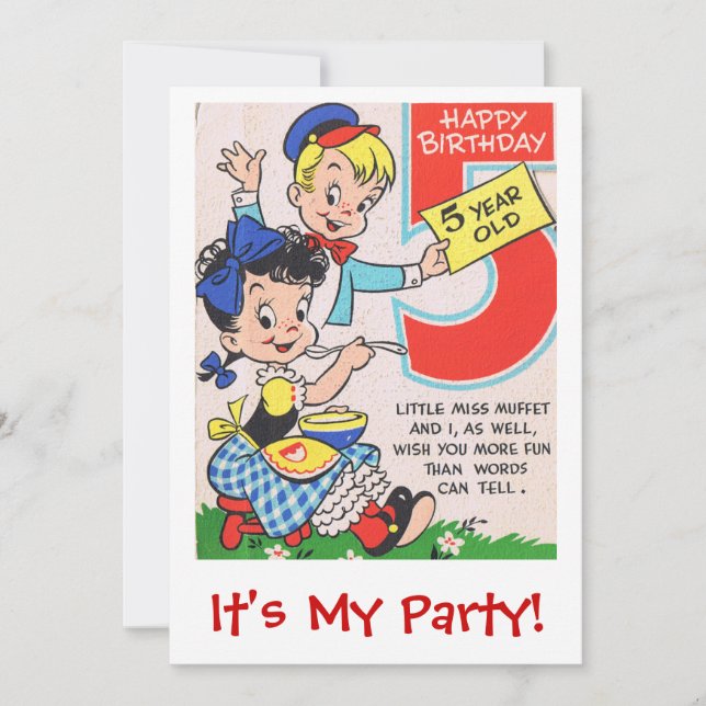 Invitation Joyeux anniversaire 5 ans Inite (Devant)