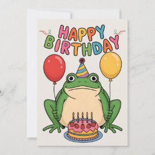 Invitation Joyeux Anniversaire Amis Famille Drôle Grenouille