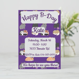 Invitation Joyeux anniversaire aux hamsters