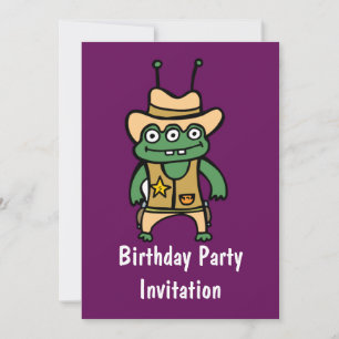 Invitation Joyeux anniversaire avec la grenouille étrangère