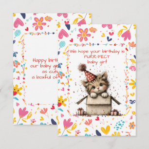 Invitation Joyeux Anniversaire Bébé Fille Chatons