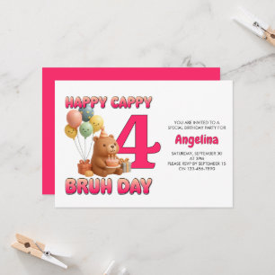 Invitation Joyeux Anniversaire CAPPY BRUH DAY Capybara Person