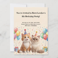 Joyeux Anniversaire Chats de Dessin Animé Mignons