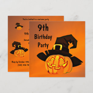 Invitation Joyeux Anniversaire Citrouille Dans Le Chapeau De 