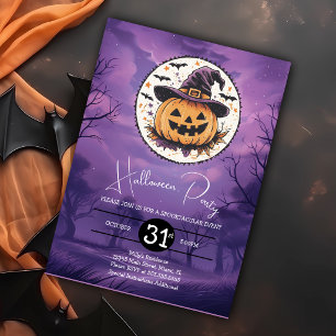 Invitation Joyeux anniversaire Citrouille Halloween mignon 