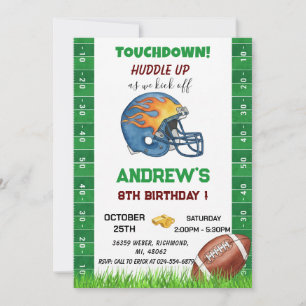 Invitation Joyeux anniversaire de football américain personna