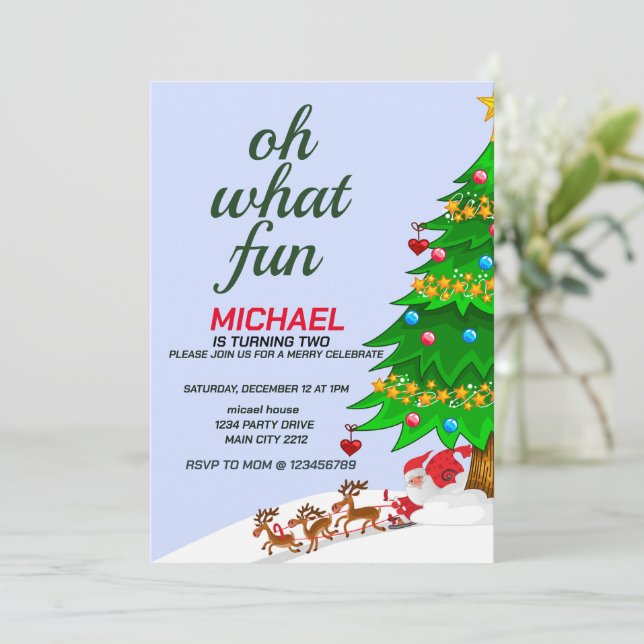 Invitation Joyeux anniversaire de Noël (Debout devant)