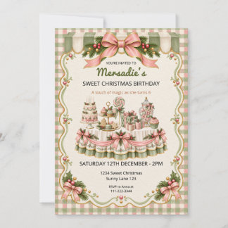 Invitation Joyeux Anniversaire de Noël Rose
