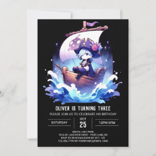 Invitation Joyeux anniversaire de Pirate élégant