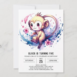 Invitation Joyeux anniversaire de singe numérique