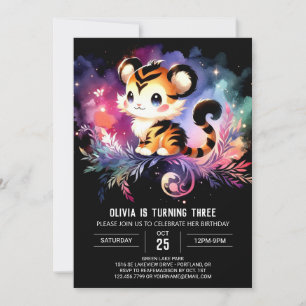 Invitation Joyeux anniversaire de tigre personnalisé