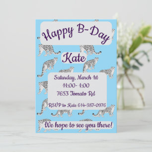 Invitation Joyeux Anniversaire des léopards des neiges