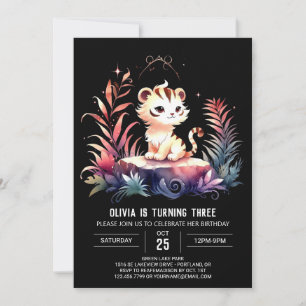 Invitation Joyeux anniversaire du tigre élégant